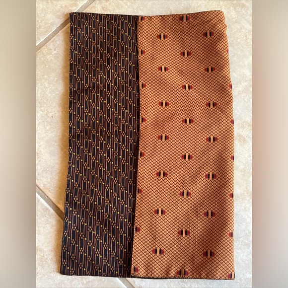 Vtg 2 Sided Anne Pinkerton Rayon 12" Handkerchief - Pocket Square - Picture 5 of 5